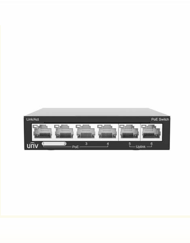 Şəbəkə keçid cihazı (Switch) - NSW2020-6T-POE-IN 4PoE+2Port Switch